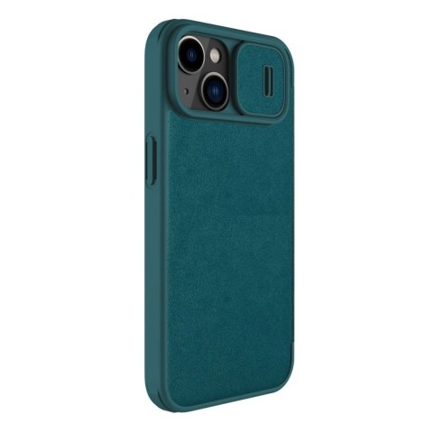 Nillkin Qin Leather Pro Case etui iPhone 14 Plus osłona na aparat kabura pokrowiec obudowa z klapką zielony Nillkin Qin Leather Pro Case etui iPhone 14 Plus osłona na aparat kabura pokrowiec obudowa z klapką zielony