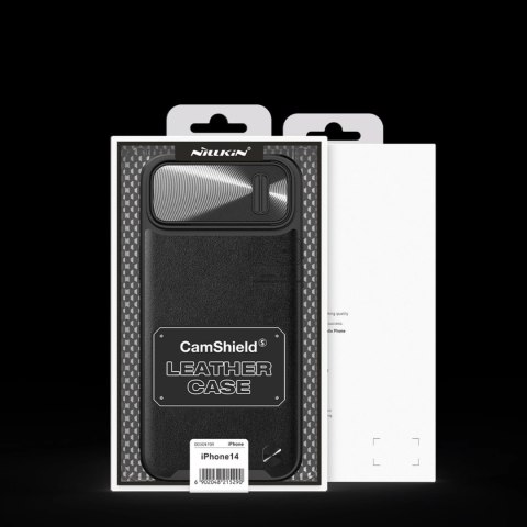 Nillkin CamShield Leather S Case etui iPhone 14 pokrowiec z osłoną na aparat czarny Nillkin CamShield Leather S Case etui iPhone 14 pokrowiec z osłoną na aparat czarny