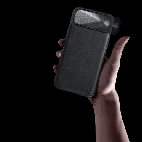 Nillkin CamShield Leather S Case etui iPhone 14 pokrowiec z osłoną na aparat czarny Nillkin CamShield Leather S Case etui iPhone 14 pokrowiec z osłoną na aparat czarny