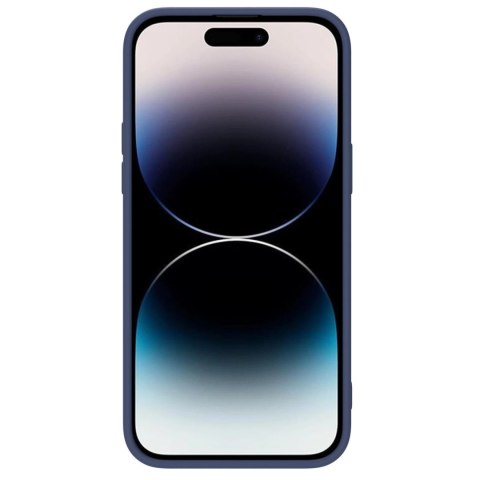 Nillkin CamShield Silky Silicone Case etui iPhone 14 Pro Max silikonowy pokrowiec z osłoną na aparat niebieskie Nillkin CamShield Silky Silicone Case etui iPhone 14 Pro Max silikonowy pokrowiec z osłoną na aparat niebieskie