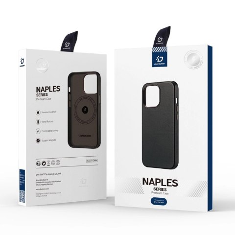 Dux Ducis Naples etui do iPhone 14 Pro Max skórzany pokrowiec (kompatybilny z MagSafe) ciemnobrązowy Dux Ducis Naples etui do iPhone 14 Pro Max skórzany pokrowiec (kompatybilny z MagSafe) ciemnobrązowy