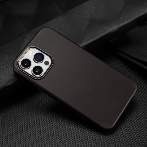 Dux Ducis Naples etui do iPhone 14 Pro Max skórzany pokrowiec (kompatybilny z MagSafe) ciemnobrązowy Dux Ducis Naples etui do iPhone 14 Pro Max skórzany pokrowiec (kompatybilny z MagSafe) ciemnobrązowy