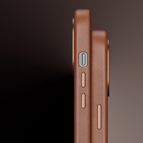 Dux Ducis Naples etui iPhone 14 Pro Max magnetyczny skórzany pokrowiec MagSafe brązowe Dux Ducis Naples etui iPhone 14 Pro Max magnetyczny skórzany pokrowiec MagSafe brązowe