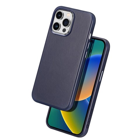 Dux Ducis Naples etui iPhone 14 Pro Max magnetyczny skórzany pokrowiec MagSafe niebieskie Dux Ducis Naples etui iPhone 14 Pro Max magnetyczny skórzany pokrowiec MagSafe niebieskie
