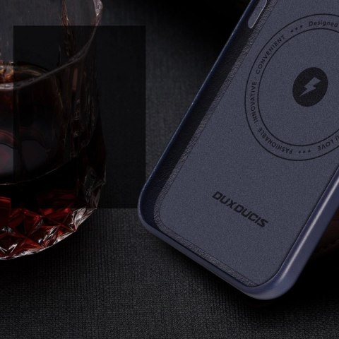 Dux Ducis Naples etui iPhone 14 Pro Max magnetyczny skórzany pokrowiec MagSafe niebieskie Dux Ducis Naples etui iPhone 14 Pro Max magnetyczny skórzany pokrowiec MagSafe niebieskie