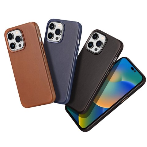 Dux Ducis Naples etui iPhone 14 Pro magnetyczny skórzany pokrowiec MagSafe brązowe Dux Ducis Naples etui iPhone 14 Pro magnetyczny skórzany pokrowiec MagSafe brązowe