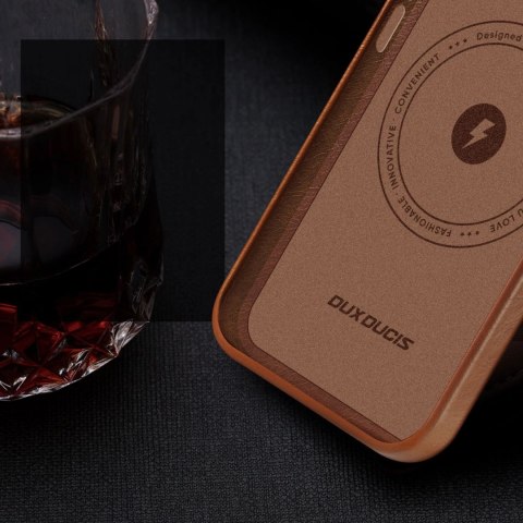 Dux Ducis Naples etui iPhone 14 magnetyczny skórzany pokrowiec MagSafe brązowe Dux Ducis Naples etui iPhone 14 magnetyczny skórzany pokrowiec MagSafe brązowe