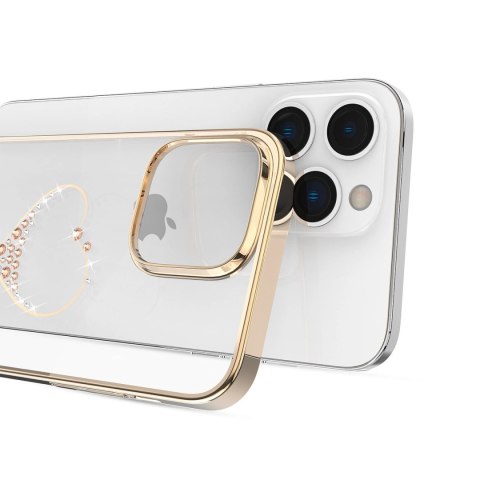 Etui silikonowe z kryształami Swarovski Kingxbar Wish Series do iPhone 14 Plus - złote Etui silikonowe z kryształami Swarovski Kingxbar Wish Series do iPhone 14 Plus - złote