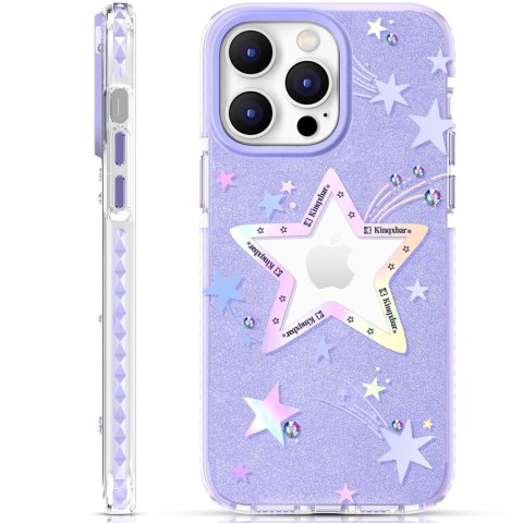 Kingxbar Heart Star Series etui iPhone 14 Plus etui w gwiazdki purple star Kingxbar Heart Star Series etui iPhone 14 Plus etui w gwiazdki purple star