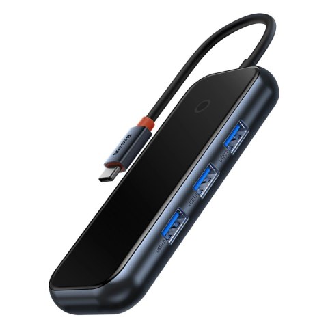 Baseus AcmeJoy HUB 4-portowy (USB-C do 1x USB-C PD&Data/3x USB3.0) ciemnoszary (WKJZ010013) Baseus AcmeJoy HUB 4-portowy (USB-C do 1x USB-C PD&Data/3x USB3.0) ciemnoszary (WKJZ010013)