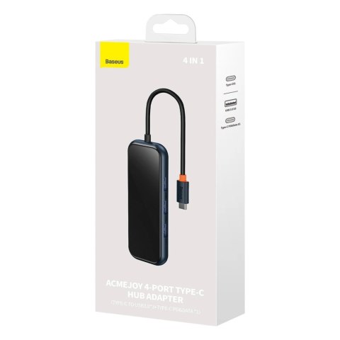 Baseus AcmeJoy HUB 4-portowy (USB-C do 1x USB-C PD&Data/3x USB3.0) ciemnoszary (WKJZ010013) Baseus AcmeJoy HUB 4-portowy (USB-C do 1x USB-C PD&Data/3x USB3.0) ciemnoszary (WKJZ010013)