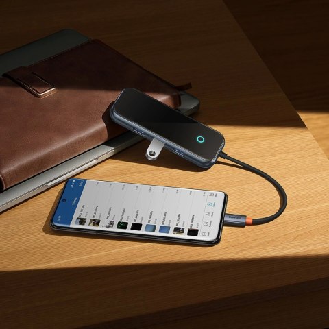 Baseus AcmeJoy HUB 4-portowy (USB-C do 1x USB-C PD&Data/3x USB3.0) ciemnoszary (WKJZ010013) Baseus AcmeJoy HUB 4-portowy (USB-C do 1x USB-C PD&Data/3x USB3.0) ciemnoszary (WKJZ010013)