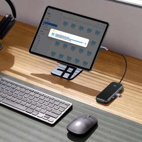 Baseus AcmeJoy HUB 4-portowy (USB-C do 1x USB-C PD&Data/3x USB3.0) ciemnoszary (WKJZ010013) Baseus AcmeJoy HUB 4-portowy (USB-C do 1x USB-C PD&Data/3x USB3.0) ciemnoszary (WKJZ010013)