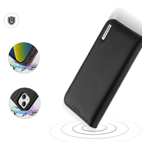 Dux Ducis Hivo skórzane etui z klapką pokrowiec ze skóry naturalnej portfel na karty i dokumenty iPhone 14 Plus czarny Dux Ducis Hivo skórzane etui z klapką pokrowiec ze skóry naturalnej portfel na karty i dokumenty iPhone 14 Plus czarny