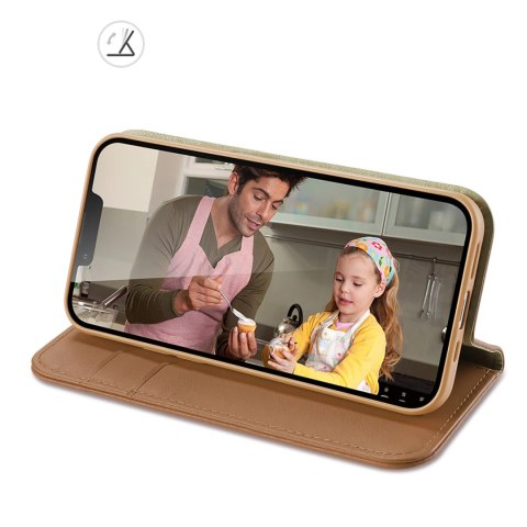 Dux Ducis Hivo skórzane etui z klapką pokrowiec ze skóry naturalnej portfel na karty i dokumenty iPhone 14 brązowy Dux Ducis Hivo skórzane etui z klapką pokrowiec ze skóry naturalnej portfel na karty i dokumenty iPhone 14 brązowy