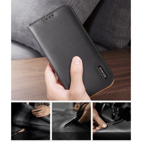 Dux Ducis Hivo skórzane etui z klapką pokrowiec ze skóry naturalnej portfel na karty i dokumenty iPhone 14 brązowy Dux Ducis Hivo skórzane etui z klapką pokrowiec ze skóry naturalnej portfel na karty i dokumenty iPhone 14 brązowy