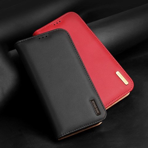 Dux Ducis Hivo skórzane etui z klapką pokrowiec ze skóry naturalnej portfel na karty i dokumenty iPhone 14 brązowy Dux Ducis Hivo skórzane etui z klapką pokrowiec ze skóry naturalnej portfel na karty i dokumenty iPhone 14 brązowy