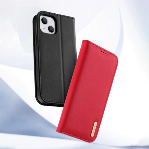Dux Ducis Hivo skórzane etui z klapką pokrowiec ze skóry naturalnej portfel na karty i dokumenty iPhone 14 brązowy Dux Ducis Hivo skórzane etui z klapką pokrowiec ze skóry naturalnej portfel na karty i dokumenty iPhone 14 brązowy