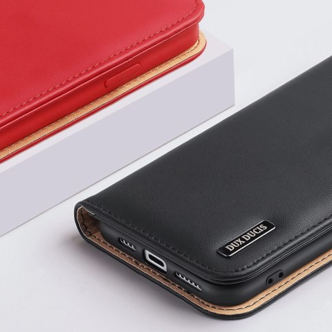 Dux Ducis Hivo skórzane etui z klapką pokrowiec ze skóry naturalnej portfel na karty i dokumenty iPhone 14 brązowy Dux Ducis Hivo skórzane etui z klapką pokrowiec ze skóry naturalnej portfel na karty i dokumenty iPhone 14 brązowy