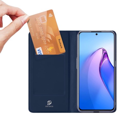 Dux Ducis Skin Pro etui Oppo Reno 8 Pro pokrowiec z klapką portfel na kartę podstawka niebieskie Dux Ducis Skin Pro etui Oppo Reno 8 Pro pokrowiec z klapką portfel na kartę podstawka niebieskie