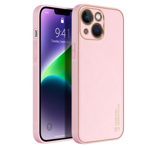 Dux Ducis Yolo etui iPhone 14 Plus elegancki pokrowiec ze skóry ekologicznej różowy Dux Ducis Yolo etui iPhone 14 Plus elegancki pokrowiec ze skóry ekologicznej różowy