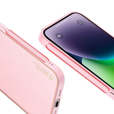 Dux Ducis Yolo etui iPhone 14 Plus elegancki pokrowiec ze skóry ekologicznej różowy Dux Ducis Yolo etui iPhone 14 Plus elegancki pokrowiec ze skóry ekologicznej różowy