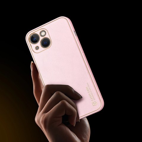 Dux Ducis Yolo etui iPhone 14 Plus elegancki pokrowiec ze skóry ekologicznej różowy Dux Ducis Yolo etui iPhone 14 Plus elegancki pokrowiec ze skóry ekologicznej różowy