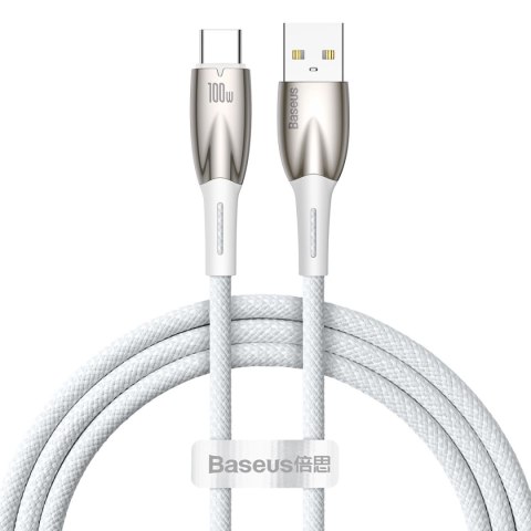 Baseus Glimmer Series kabel do szybkiego ładowania USB-A - USB-C 100W 480Mb/s 1m biały Baseus Glimmer Series kabel do szybkiego ładowania USB-A - USB-C 100W 480Mb/s 1m biały