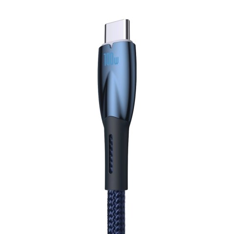 Baseus Glimmer Series kabel do szybkiego ładowania USB-A - USB-C 100W 480Mb/s 1m niebieski Baseus Glimmer Series kabel do szybkiego ładowania USB-A - USB-C 100W 480Mb/s 1m niebieski