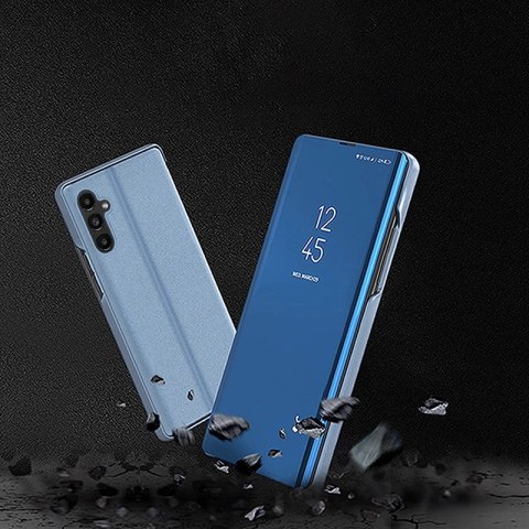 Clear View Case etui do Samsung Galaxy A14 pokrowiec z klapką niebieskie