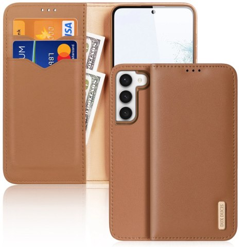 Dux Ducis Hivo etui Samsung Galaxy S23+ pokrowiec z klapką portfel podstawka blokada RFID brązowe Dux Ducis Hivo etui Samsung Galaxy S23+ pokrowiec z klapką portfel podstawka blokada RFID brązowe