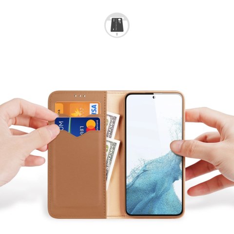Dux Ducis Hivo etui Samsung Galaxy S23+ pokrowiec z klapką portfel podstawka blokada RFID brązowe Dux Ducis Hivo etui Samsung Galaxy S23+ pokrowiec z klapką portfel podstawka blokada RFID brązowe