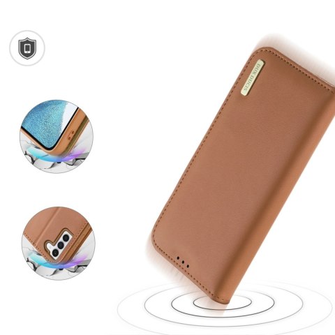 Dux Ducis Hivo etui Samsung Galaxy S23+ pokrowiec z klapką portfel podstawka blokada RFID brązowe Dux Ducis Hivo etui Samsung Galaxy S23+ pokrowiec z klapką portfel podstawka blokada RFID brązowe