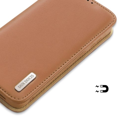 Dux Ducis Hivo etui Samsung Galaxy S23+ pokrowiec z klapką portfel podstawka blokada RFID brązowe Dux Ducis Hivo etui Samsung Galaxy S23+ pokrowiec z klapką portfel podstawka blokada RFID brązowe
