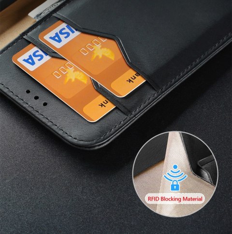 Dux Ducis Hivo etui Samsung Galaxy S23+ pokrowiec z klapką portfel podstawka blokada RFID czarne