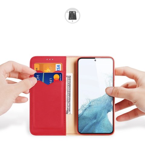 Dux Ducis Hivo etui Samsung Galaxy S23+ pokrowiec z klapką portfel podstawka blokada RFID czerwone Dux Ducis Hivo etui Samsung Galaxy S23+ pokrowiec z klapką portfel podstawka blokada RFID czerwone