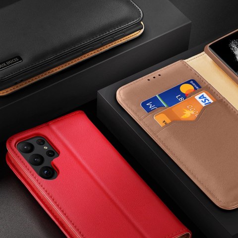 Dux Ducis Hivo etui Samsung Galaxy S23+ pokrowiec z klapką portfel podstawka blokada RFID czerwone Dux Ducis Hivo etui Samsung Galaxy S23+ pokrowiec z klapką portfel podstawka blokada RFID czerwone