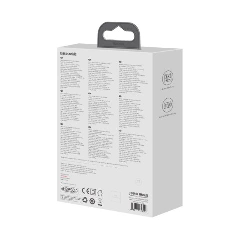 Ładowarka sieciowa GaN5 Baseus CCGP110201 67W HUB HDMI 2x USB-C / USB-A / HDMI 4K 30Hz 1,5m - czarna + kabel USB-C - USB-C 100W Ładowarka sieciowa GaN5 Baseus CCGP110201 67W HUB HDMI 2x USB-C / USB-A / HDMI 4K 30Hz 1,5m - czarna + kabel USB-C - USB-C 100W