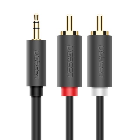Kabel Ugreen AV102 10511 3,5 mm mini jack (męski) / 2RCA (męski) 1.5m - szary