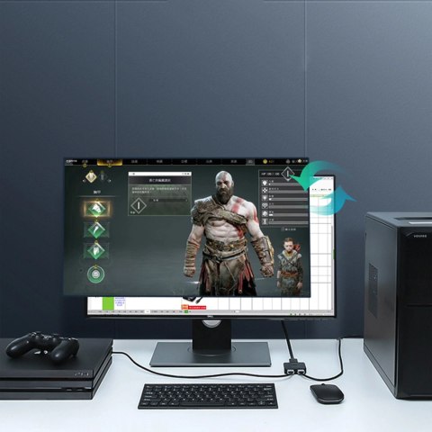 Ugreen switch przełącznik rozdzielacz HDMI - 2x HDMI 4K 60Hz czarny (CM217)