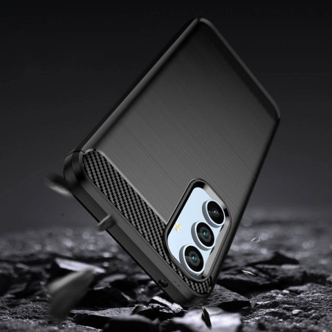 Carbon Case etui do Samsung Galaxy A54 5G elastyczny silikonowy karbonowy pokrowiec czarne