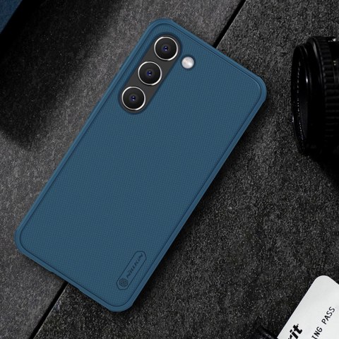 Nillkin Super Frosted Shield Pro etui Samsung Galaxy S23+ pancerny pokrowiec + podstawka na telefon niebieskie Nillkin Super Frosted Shield Pro etui Samsung Galaxy S23+ pancerny pokrowiec + podstawka na telefon niebieskie