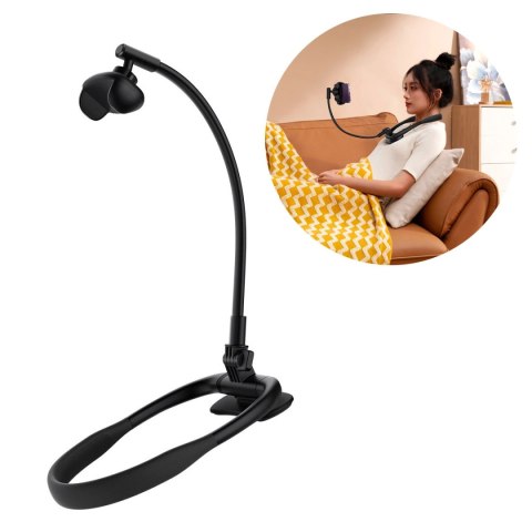 Baseus ComfortJoy Series uniwersalny uchwyt na szyję, stojak na telefon czarny (LUGB000001) Baseus ComfortJoy Series uniwersalny uchwyt na szyję, stojak na telefon czarny (LUGB000001)