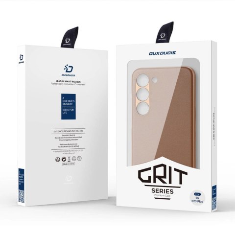 Dux Ducis Grit etui Samsung Galaxy S23+ elegancki pokrowiec ze sztucznej skóry brązowe Dux Ducis Grit etui Samsung Galaxy S23+ elegancki pokrowiec ze sztucznej skóry brązowe