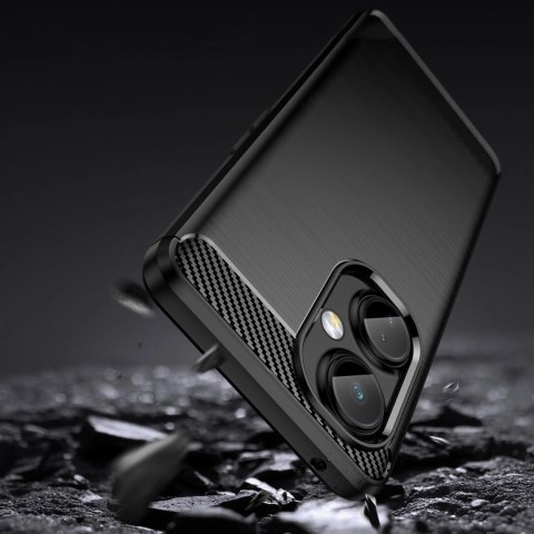 Carbon Case etui OnePlus Nord CE 3 elastyczny silikonowy karbonowy pokrowiec czarne