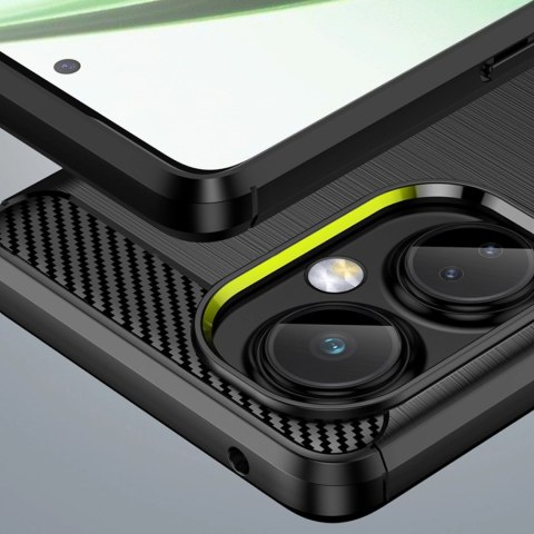 Carbon Case etui OnePlus Nord CE 3 elastyczny silikonowy karbonowy pokrowiec czarne