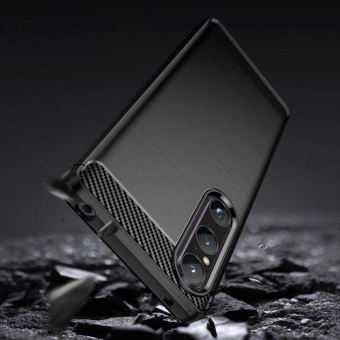 Carbon Case etui do Sony Xperia 1 V elastyczny silikonowy karbonowy pokrowiec czarne Carbon Case etui do Sony Xperia 1 V elastyczny silikonowy karbonowy pokrowiec czarne