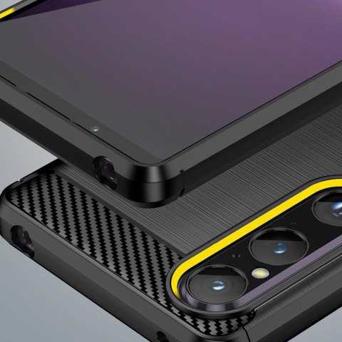 Carbon Case etui do Sony Xperia 1 V elastyczny silikonowy karbonowy pokrowiec czarne Carbon Case etui do Sony Xperia 1 V elastyczny silikonowy karbonowy pokrowiec czarne