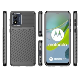 Thunder Case etui Motorola Moto E13 silikonowy pancerny pokrowiec czarne