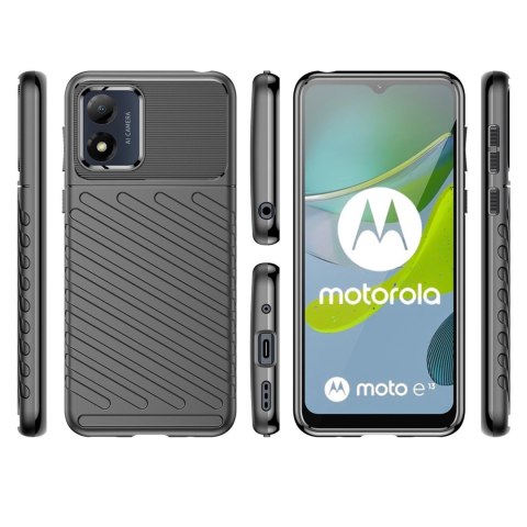 Thunder Case etui Motorola Moto E13 silikonowy pancerny pokrowiec czarne